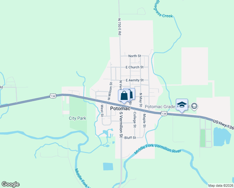 map of restaurants, bars, coffee shops, grocery stores, and more near 101 South Wilson Street in Potomac