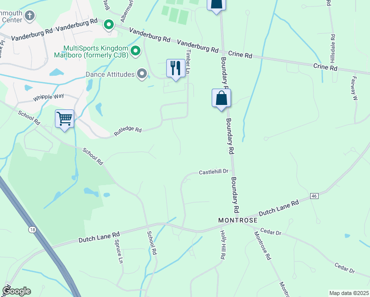 map of restaurants, bars, coffee shops, grocery stores, and more near 11 Livingston Court in Marlboro