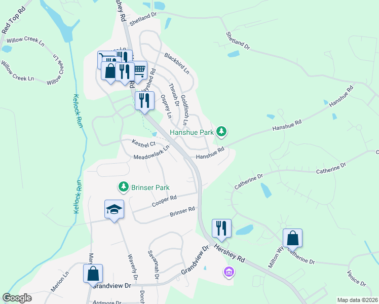 map of restaurants, bars, coffee shops, grocery stores, and more near 125 Cardinal Lane in Hummelstown
