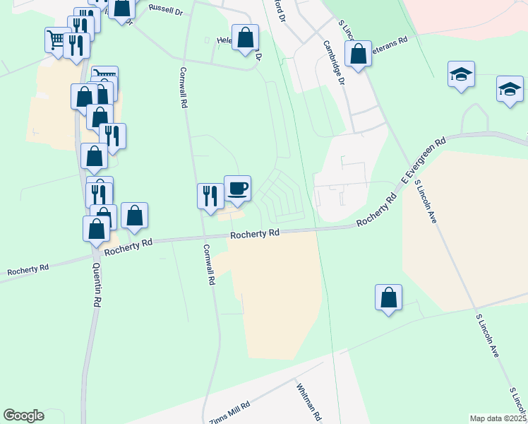 map of restaurants, bars, coffee shops, grocery stores, and more near 216 Blackford Boulevard in Lebanon