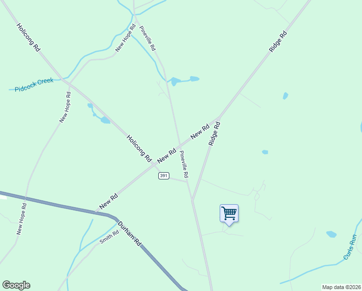 map of restaurants, bars, coffee shops, grocery stores, and more near 5138 New Road in New Hope