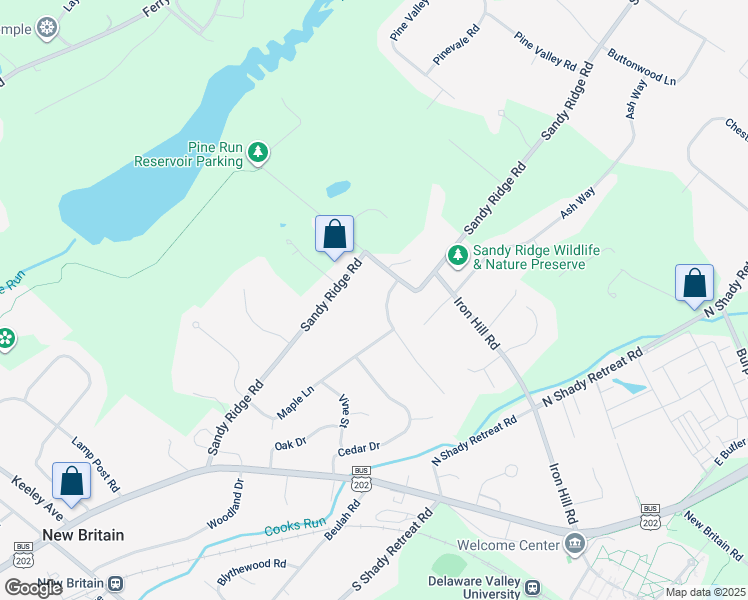 map of restaurants, bars, coffee shops, grocery stores, and more near 20 Fox Hill Road in Doylestown