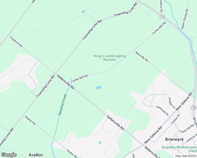 map of restaurants, bars, coffee shops, grocery stores, and more near 75 Curley Mill Road in Chalfont