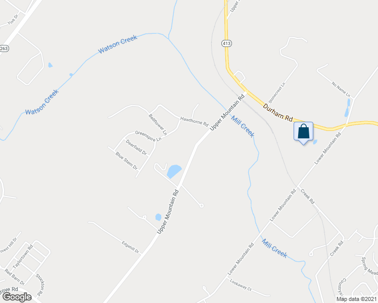 map of restaurants, bars, coffee shops, grocery stores, and more near 4210 Upper Mountain Road in Furlong