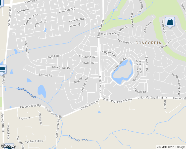 map of restaurants, bars, coffee shops, grocery stores, and more near 826 Vail Road in Monroe Township