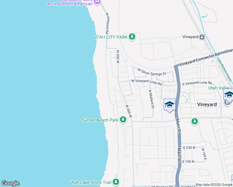 map of restaurants, bars, coffee shops, grocery stores, and more near 546 North 360 West in Vineyard