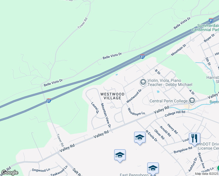 map of restaurants, bars, coffee shops, grocery stores, and more near 223 Lee Court in Enola