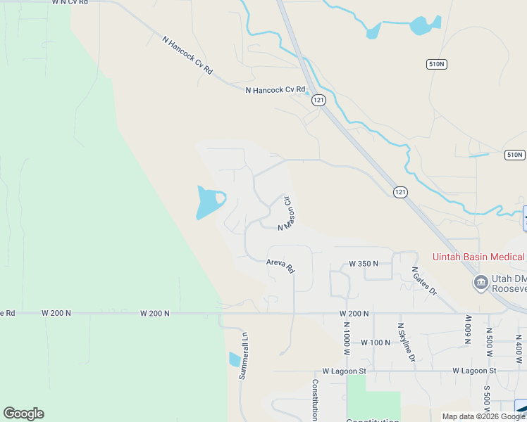 map of restaurants, bars, coffee shops, grocery stores, and more near 571 Areva Road in Roosevelt