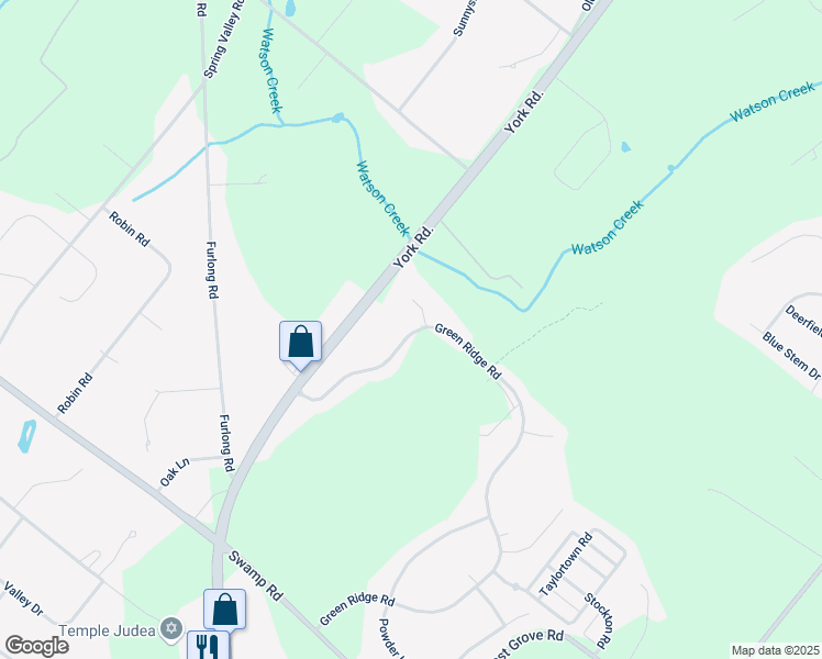 map of restaurants, bars, coffee shops, grocery stores, and more near 3817 Green Ridge Road in Furlong
