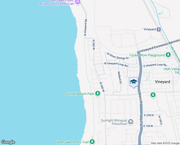 map of restaurants, bars, coffee shops, grocery stores, and more near 527 N 310 W in Vineyard
