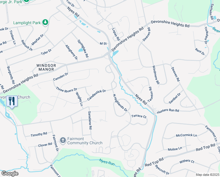 map of restaurants, bars, coffee shops, grocery stores, and more near 726 North Highlands Drive in Harrisburg