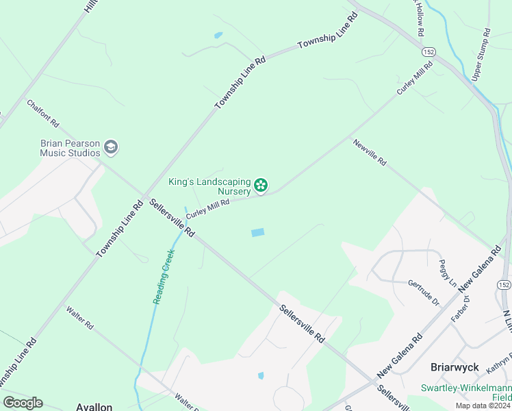 map of restaurants, bars, coffee shops, grocery stores, and more near 75 Curley Mill Road in Chalfont