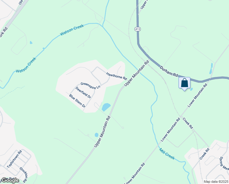 map of restaurants, bars, coffee shops, grocery stores, and more near 4290 Upper Mountain Road in New Hope