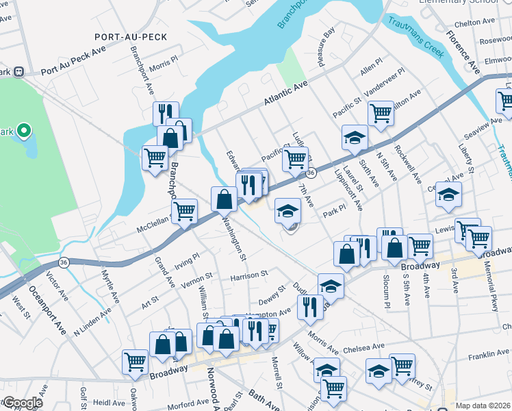 map of restaurants, bars, coffee shops, grocery stores, and more near 492 Joline Avenue in Long Branch