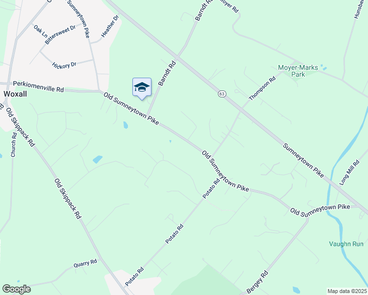 map of restaurants, bars, coffee shops, grocery stores, and more near 1323 Old Sumneytown Pike in Harleysville