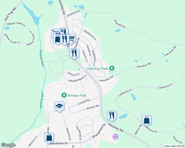 map of restaurants, bars, coffee shops, grocery stores, and more near 125 Cardinal Lane in Hummelstown
