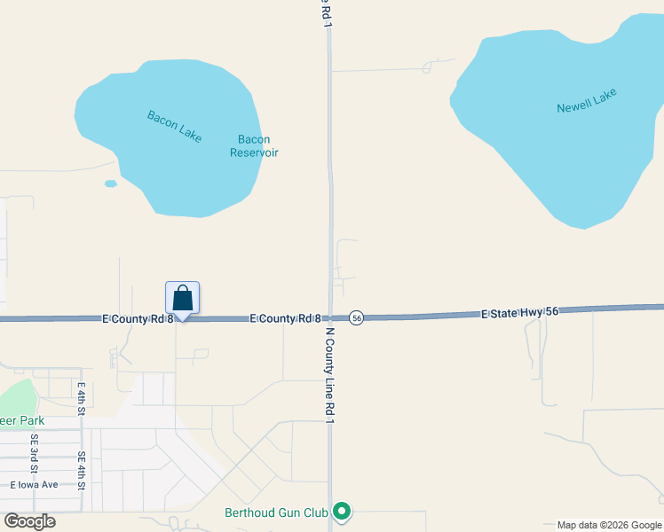 map of restaurants, bars, coffee shops, grocery stores, and more near 503-803 North County Line Road 1 in Berthoud