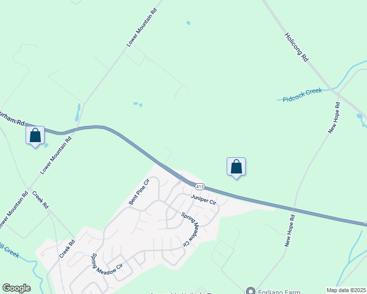 map of restaurants, bars, coffee shops, grocery stores, and more near 1521 Durham Road in New Hope