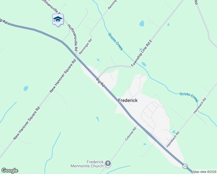 map of restaurants, bars, coffee shops, grocery stores, and more near 2667 Big Road in Frederick