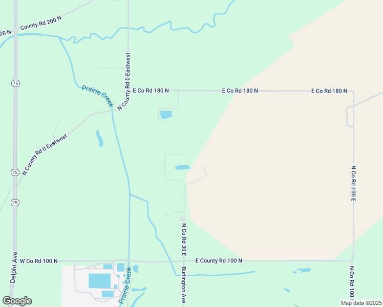 map of restaurants, bars, coffee shops, grocery stores, and more near 1496 N County Road 30 East in Frankfort