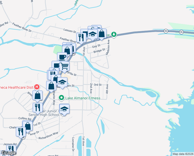 map of restaurants, bars, coffee shops, grocery stores, and more near 400-498 Riverside Ave in Chester