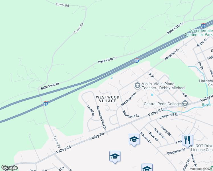map of restaurants, bars, coffee shops, grocery stores, and more near 43 Crooked Drive in Enola