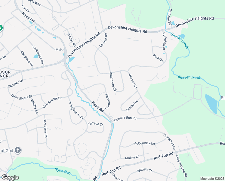 map of restaurants, bars, coffee shops, grocery stores, and more near 6535 Windmere Road in Harrisburg