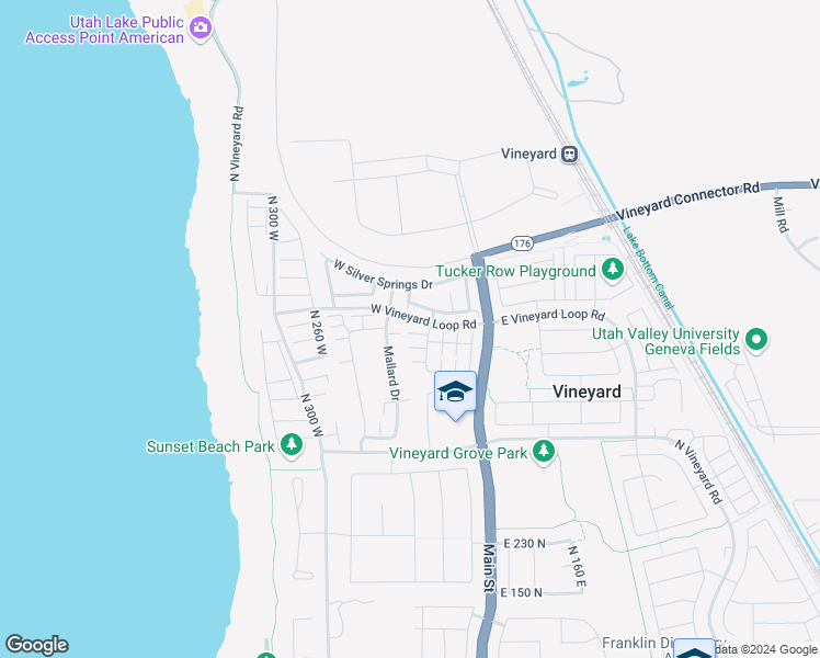 map of restaurants, bars, coffee shops, grocery stores, and more near 97 West Seasons Drive in Vineyard