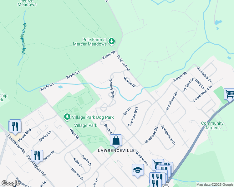 map of restaurants, bars, coffee shops, grocery stores, and more near 24 Cypress Court in Trenton
