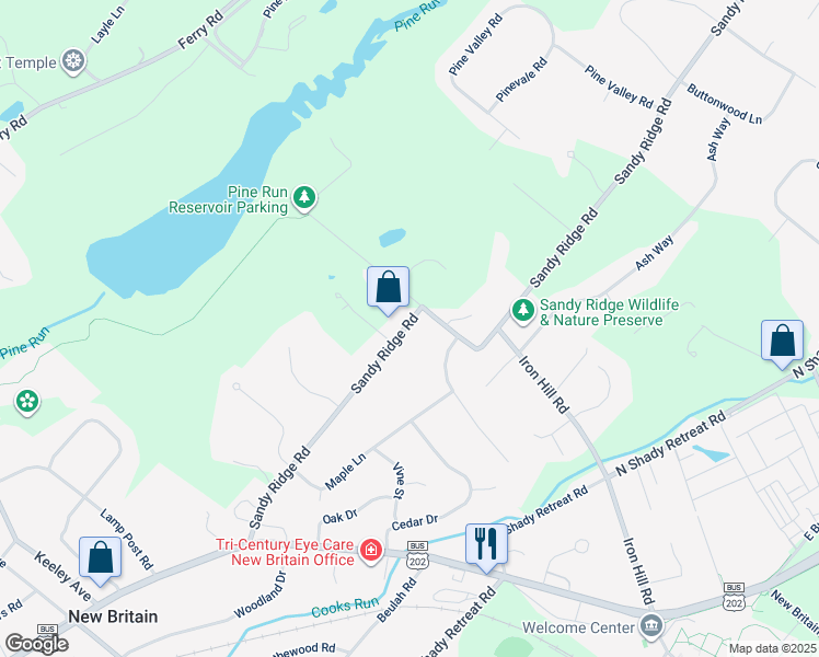 map of restaurants, bars, coffee shops, grocery stores, and more near 275 West Sandy Ridge Road in Doylestown