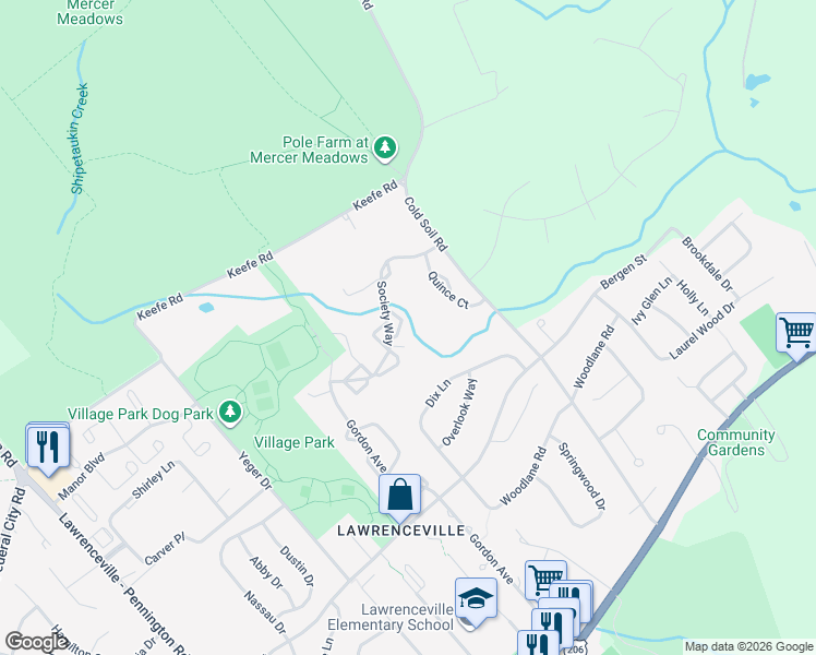 map of restaurants, bars, coffee shops, grocery stores, and more near 24 Cypress Court in Trenton