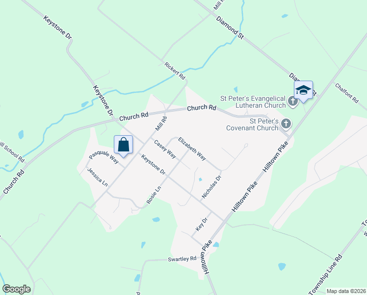 map of restaurants, bars, coffee shops, grocery stores, and more near 405 Elizabeth Way in Hatfield