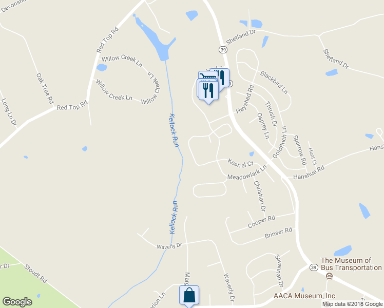 map of restaurants, bars, coffee shops, grocery stores, and more near 116 Peregrine Lane in Hummelstown