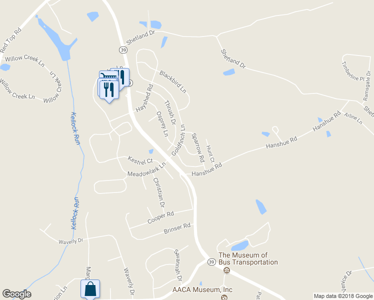 map of restaurants, bars, coffee shops, grocery stores, and more near 114 Oriole Court in Hummelstown