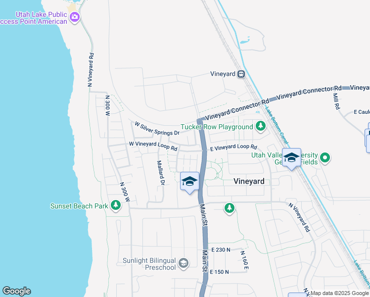 map of restaurants, bars, coffee shops, grocery stores, and more near 27 West Seasons Drive in Vineyard