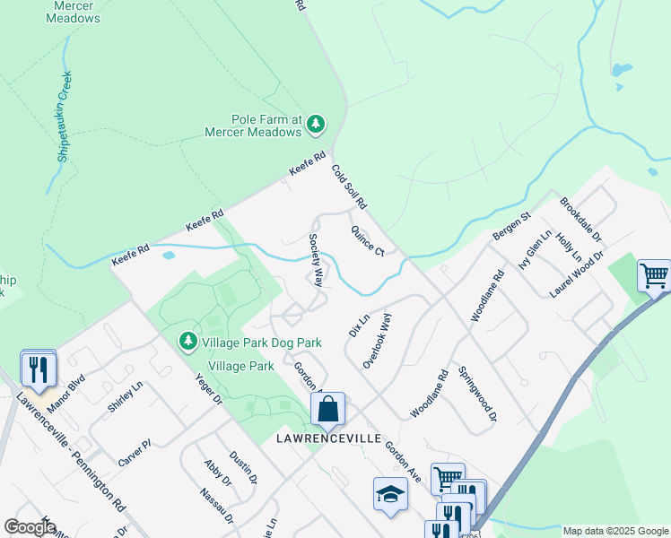 map of restaurants, bars, coffee shops, grocery stores, and more near 24 Cypress Court in Trenton