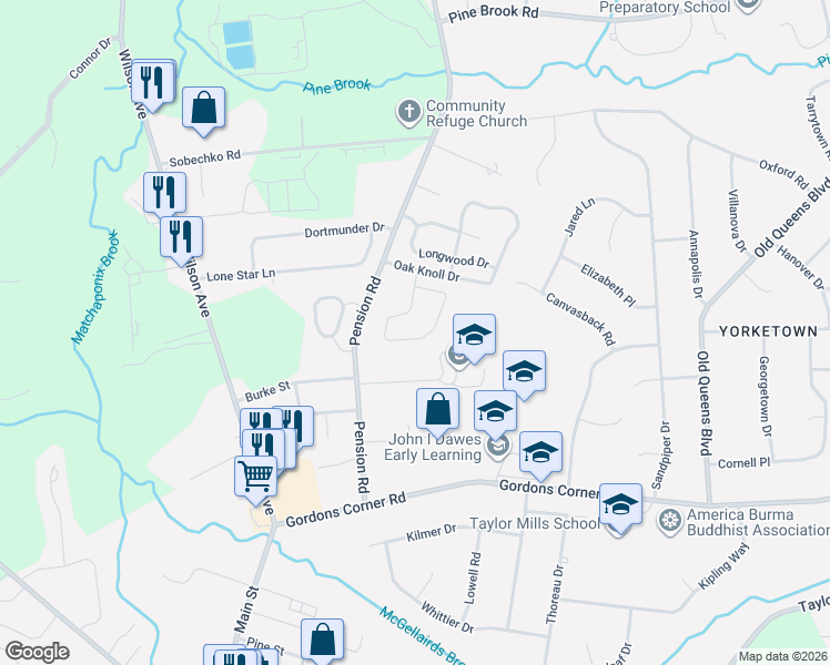 map of restaurants, bars, coffee shops, grocery stores, and more near 52 Chestnut Way in Manalapan Township
