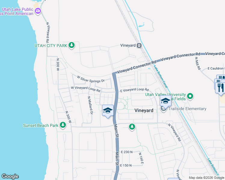 map of restaurants, bars, coffee shops, grocery stores, and more near 15 West Seasons Drive in Vineyard