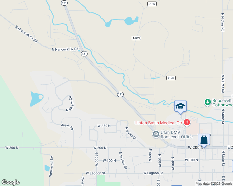 map of restaurants, bars, coffee shops, grocery stores, and more near 820 Club House Drive in Roosevelt