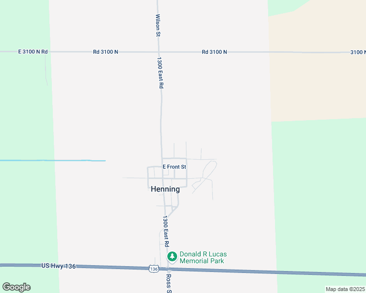 map of restaurants, bars, coffee shops, grocery stores, and more near 201-227 Loren Street in Henning