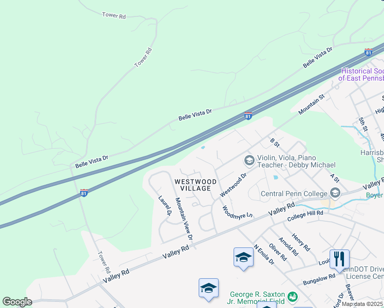 map of restaurants, bars, coffee shops, grocery stores, and more near 55 Crooked Drive in Enola