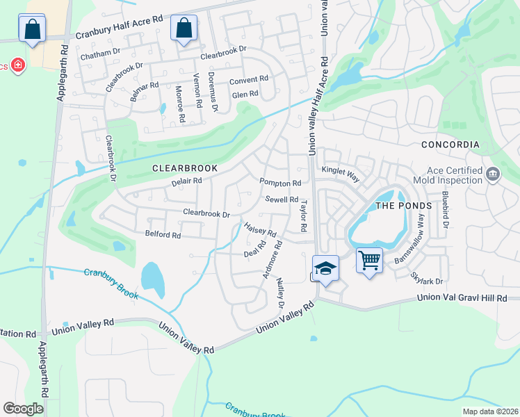 map of restaurants, bars, coffee shops, grocery stores, and more near 821A Rigens Place in Monroe Township