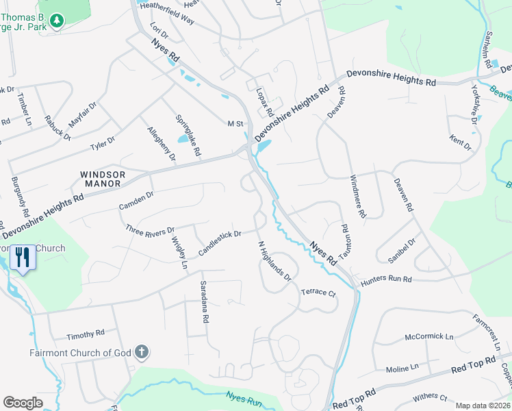 map of restaurants, bars, coffee shops, grocery stores, and more near 712 North Highlands Drive in Harrisburg