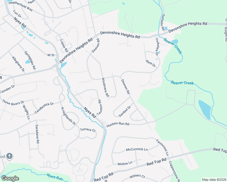 map of restaurants, bars, coffee shops, grocery stores, and more near 6546 Windmere Rd in Harrisburg