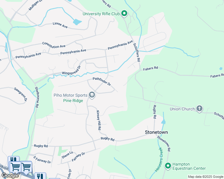 map of restaurants, bars, coffee shops, grocery stores, and more near 455 Northview Road in Birdsboro