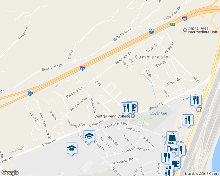 map of restaurants, bars, coffee shops, grocery stores, and more near 604 Ash St in Enola