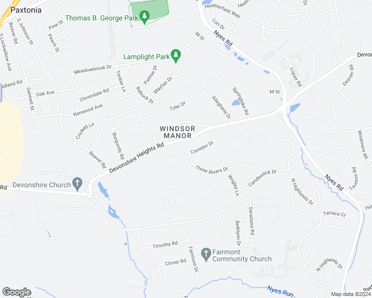 map of restaurants, bars, coffee shops, grocery stores, and more near 5986 Camden Drive in Harrisburg
