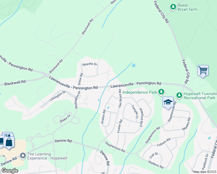 map of restaurants, bars, coffee shops, grocery stores, and more near 281 Lawrenceville Pennington Road in Pennington