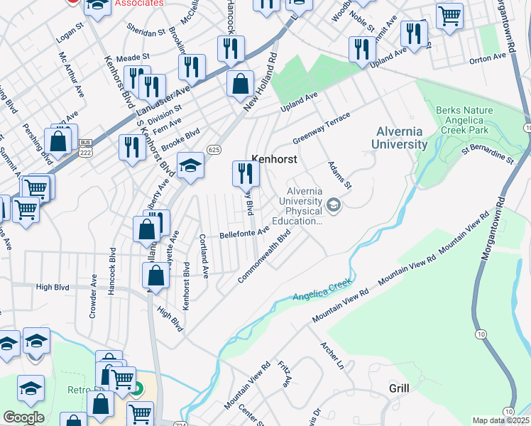 map of restaurants, bars, coffee shops, grocery stores, and more near 21 Tyrone Avenue in Reading