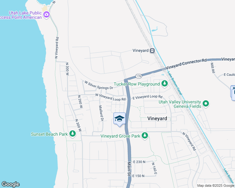 map of restaurants, bars, coffee shops, grocery stores, and more near 27 West Seasons Drive in Vineyard